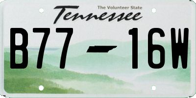 TN license plate B7716W