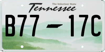 TN license plate B7717C