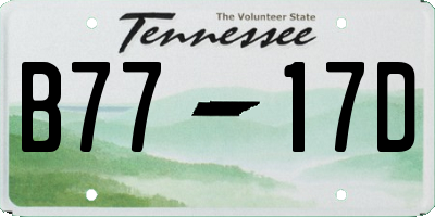 TN license plate B7717D
