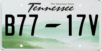 TN license plate B7717V