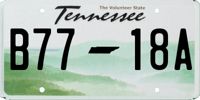 TN license plate B7718A