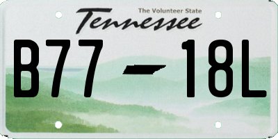 TN license plate B7718L