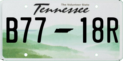 TN license plate B7718R