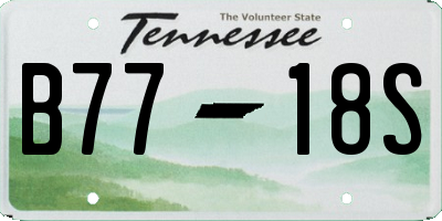 TN license plate B7718S