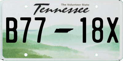 TN license plate B7718X