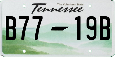 TN license plate B7719B