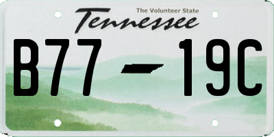 TN license plate B7719C