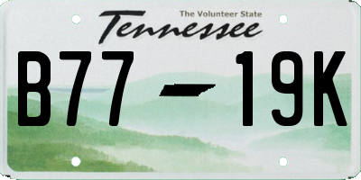 TN license plate B7719K