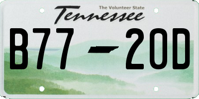 TN license plate B7720D