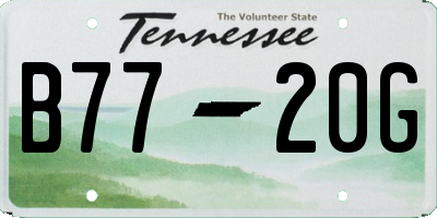 TN license plate B7720G