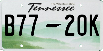 TN license plate B7720K