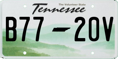TN license plate B7720V