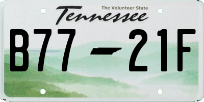 TN license plate B7721F