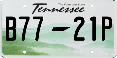 TN license plate B7721P