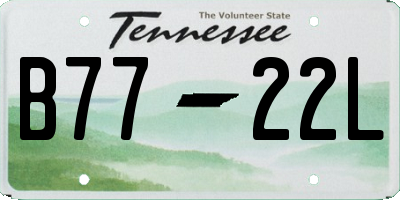 TN license plate B7722L