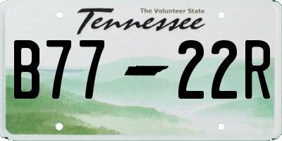 TN license plate B7722R
