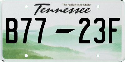 TN license plate B7723F