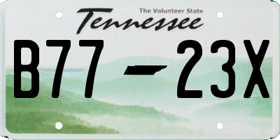TN license plate B7723X