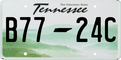TN license plate B7724C