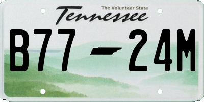 TN license plate B7724M