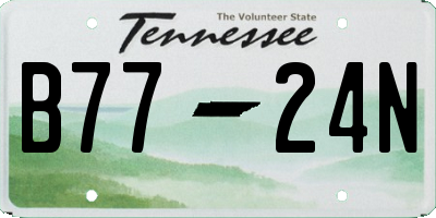 TN license plate B7724N