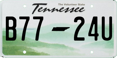 TN license plate B7724U
