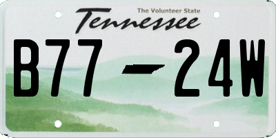 TN license plate B7724W