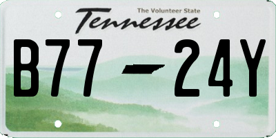 TN license plate B7724Y