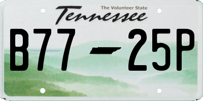 TN license plate B7725P