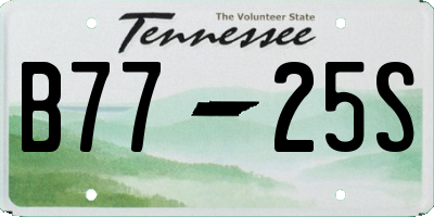 TN license plate B7725S