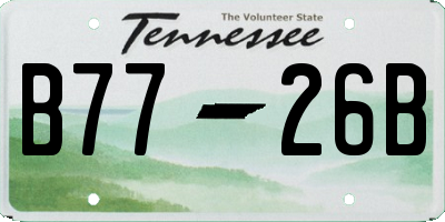 TN license plate B7726B