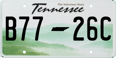 TN license plate B7726C