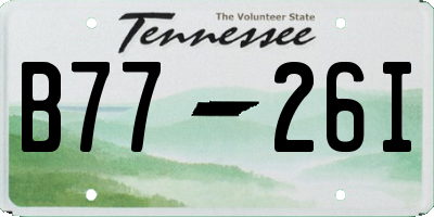 TN license plate B7726I
