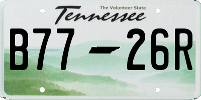 TN license plate B7726R