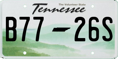 TN license plate B7726S
