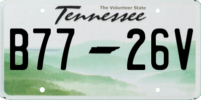 TN license plate B7726V