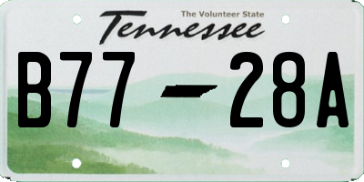 TN license plate B7728A