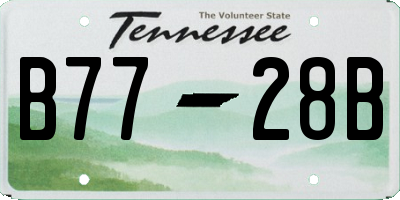 TN license plate B7728B