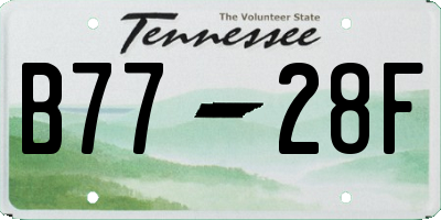 TN license plate B7728F