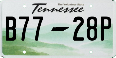 TN license plate B7728P