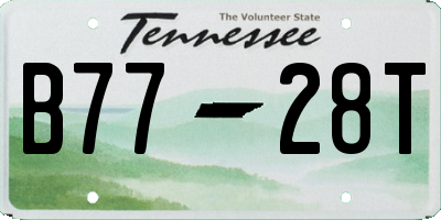 TN license plate B7728T