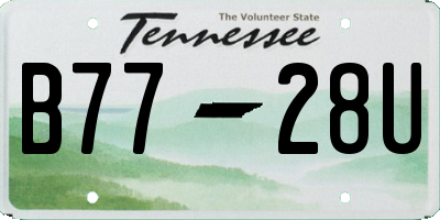 TN license plate B7728U