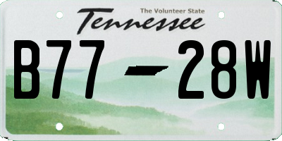 TN license plate B7728W