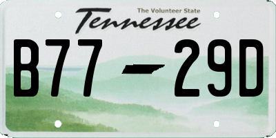 TN license plate B7729D