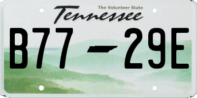 TN license plate B7729E
