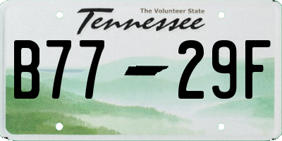 TN license plate B7729F