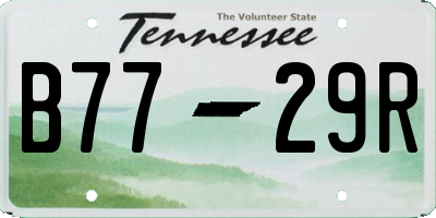 TN license plate B7729R