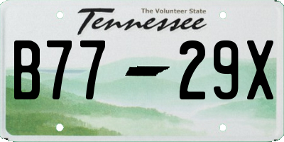TN license plate B7729X