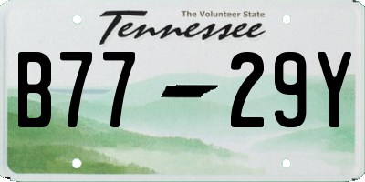 TN license plate B7729Y