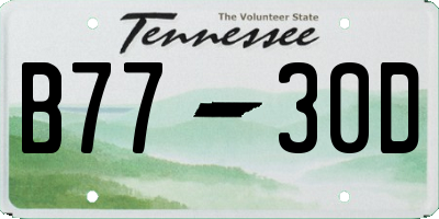 TN license plate B7730D